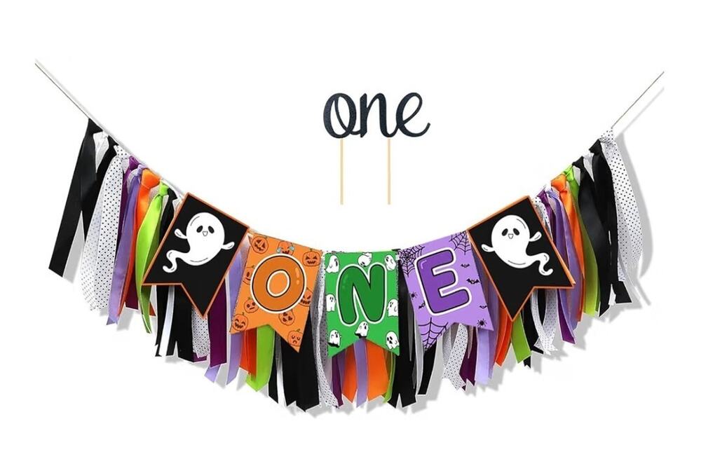 Halloween Decoration for Little One High Chair Banner Cake Smash Photo Prop